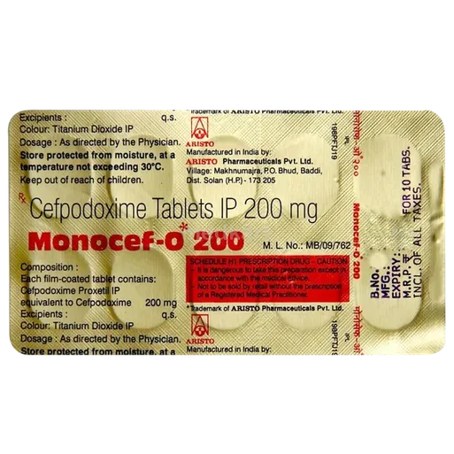monocef o 200mg tablet 10's